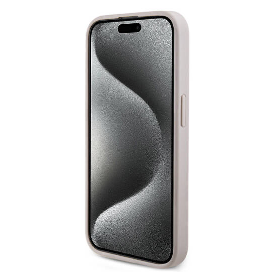 Apple iPhone 15 Pro Kılıf Guess Orjinal Lisanslı M-safe Şarj Özellikli PU Halkalı 4G Desenli Yazı Logolu Kapak - 21