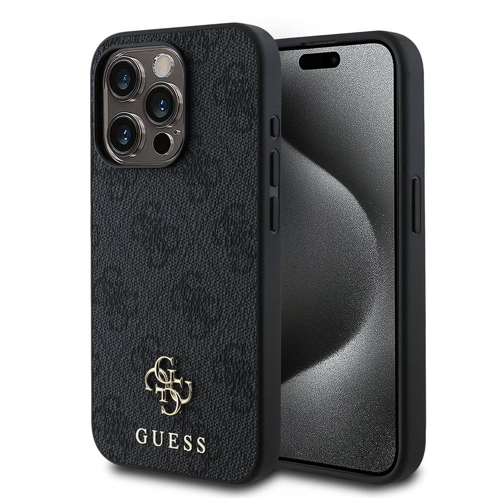 Apple iPhone 15 Pro Kılıf Guess Orjinal Lisanslı M-safe Şarj Özellikli Small 4G Classic Kapak - 23