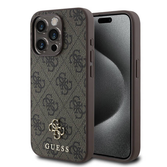 Apple iPhone 15 Pro Kılıf Guess Orjinal Lisanslı M-safe Şarj Özellikli Small 4G Classic Kapak