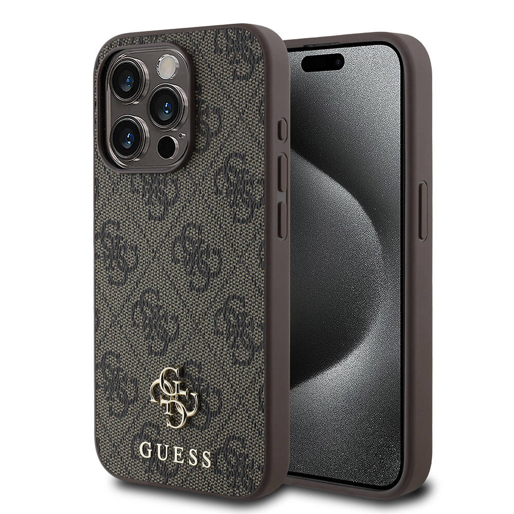 Apple iPhone 15 Pro Kılıf Guess Orjinal Lisanslı M-safe Şarj Özellikli Small 4G Classic Kapak - 1