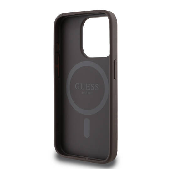 Apple iPhone 15 Pro Kılıf Guess Orjinal Lisanslı M-safe Şarj Özellikli Small 4G Classic Kapak - 7