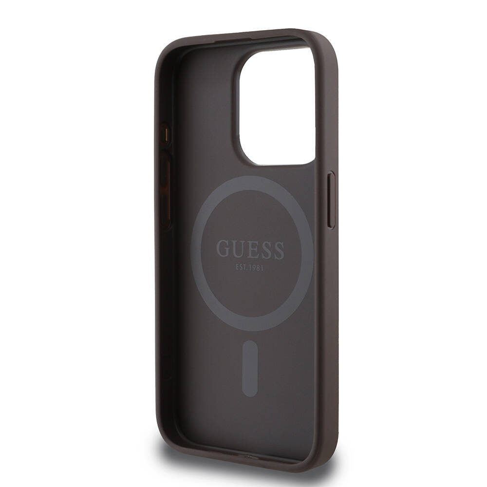 Apple iPhone 15 Pro Kılıf Guess Orjinal Lisanslı M-safe Şarj Özellikli Small 4G Classic Kapak - 7