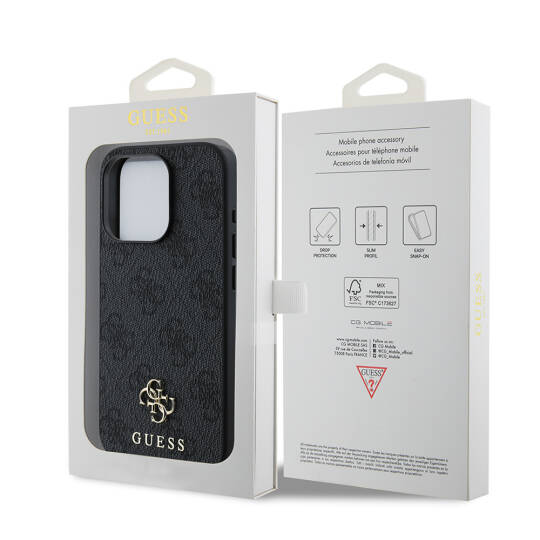 Apple iPhone 15 Pro Kılıf Guess Orjinal Lisanslı M-safe Şarj Özellikli Small 4G Classic Kapak - 16