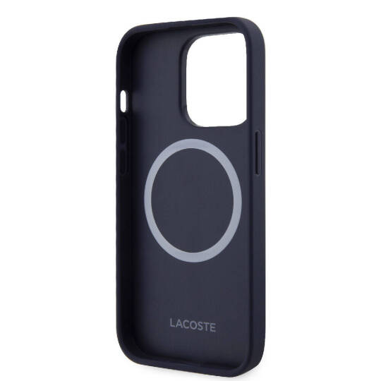 Apple iPhone 15 Pro Kılıf Lacoste Orjinal Lisanslı M-safe Şarj Özellikli PU Deri Görünümlü Karışık Monogram Desenli Kapak - 12