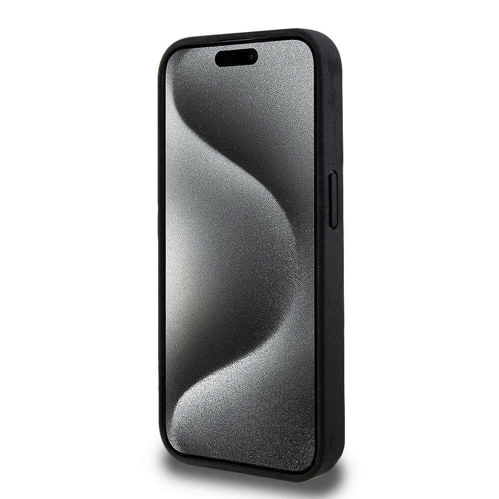 Apple iPhone 15 Pro Kılıf Lacoste Orjinal Lisanslı M-safe Şarj Özellikli PU Deri Görünümlü Kartlıklı Karışık Monogram Desenli Kapak - 8