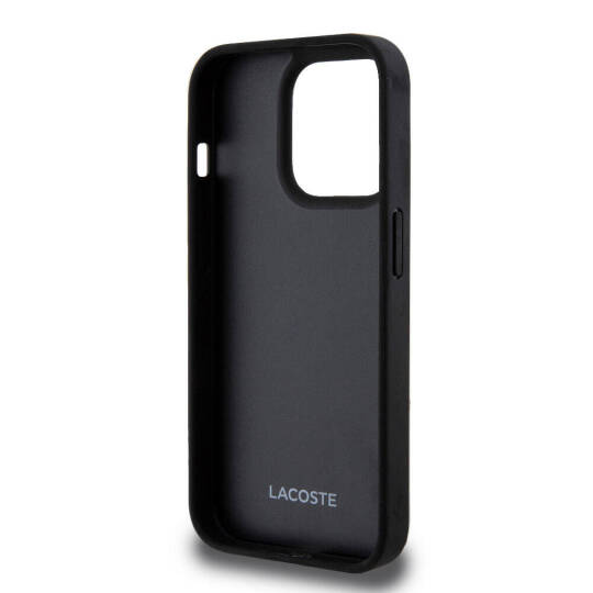 Apple iPhone 15 Pro Kılıf Lacoste Orjinal Lisanslı M-safe Şarj Özellikli PU Deri Görünümlü Kartlıklı Karışık Monogram Desenli Kapak - 10