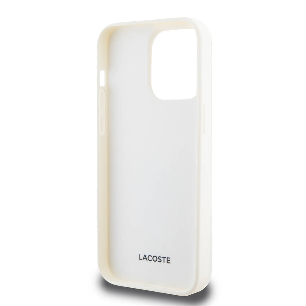 Apple iPhone 15 Pro Kılıf Lacoste Orjinal Lisanslı M-safe Şarj Özellikli PU Deri Görünümlü Kartlıklı Karışık Monogram Desenli Kapak - 17