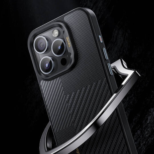 Apple iPhone 15 Pro Kılıf M-safe Şarj Özellikli Karbon Fiber Benks Montage Hybrid ArmorPro Kevlar Kapak - 8