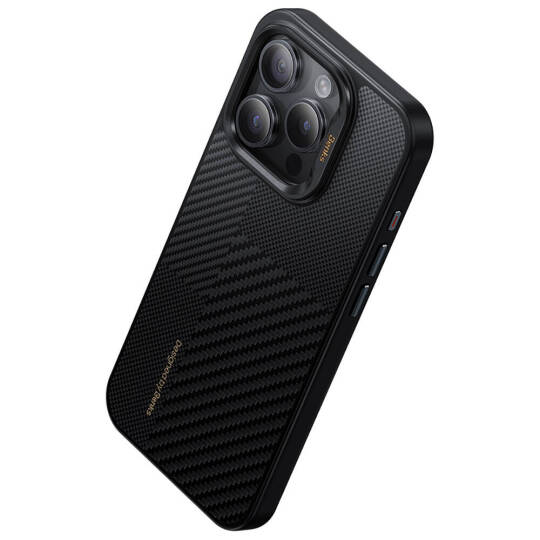 Apple iPhone 15 Pro Kılıf M-safe Şarj Özellikli Karbon Fiber Benks Montage Hybrid ArmorPro Kevlar Kapak - 12