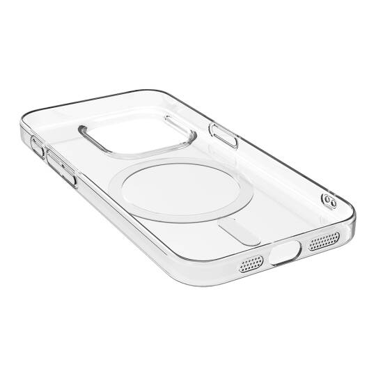 Apple iPhone 15 Pro Kılıf Zore M-safe Şarj Özellikli Şeffaf Tek Kamera Çerçeveli Porto Kapak - 4