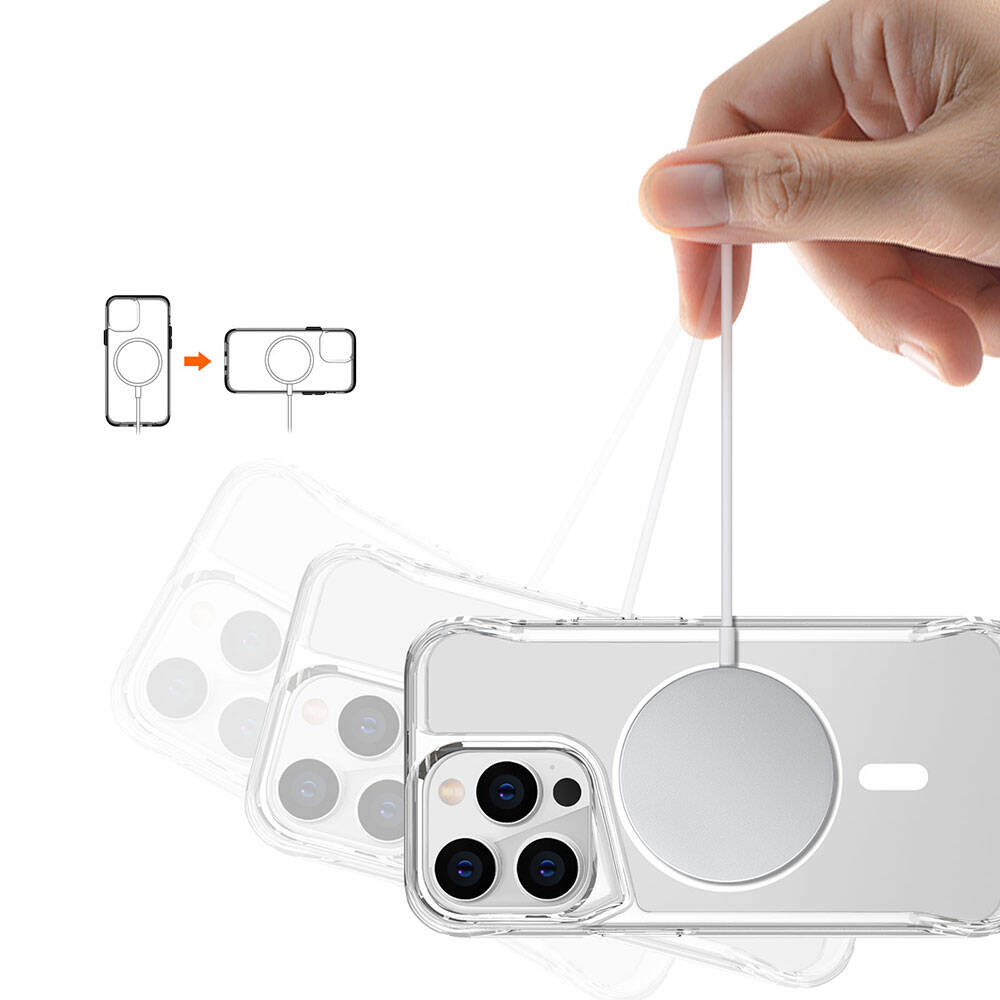 Apple iPhone 15 Pro Kılıf Zore M-safe Şarj Özellikli T-Max M-safe Kapak - 10