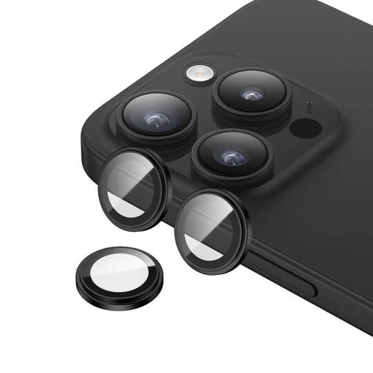 Apple iPhone 15 Pro Max Benks King Kong Corning Kamera Lens Koruyucu Siyah