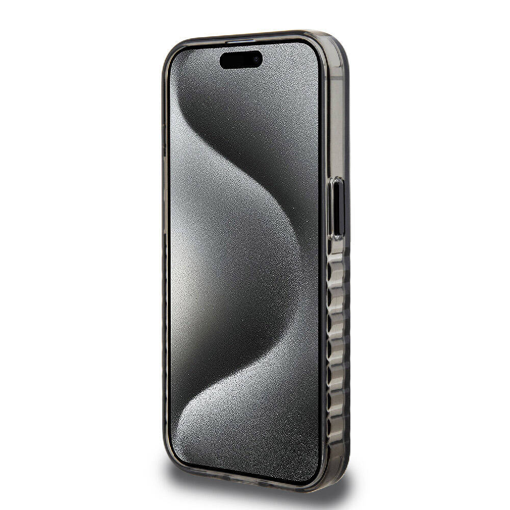 Apple iPhone 15 Pro Max Kılıf Ferrari Orjinal Lisanslı M-safe Şarj Özellikli Tırtıklı Kenar Tasarımlı Ortalanmış Logo Kapak - 8