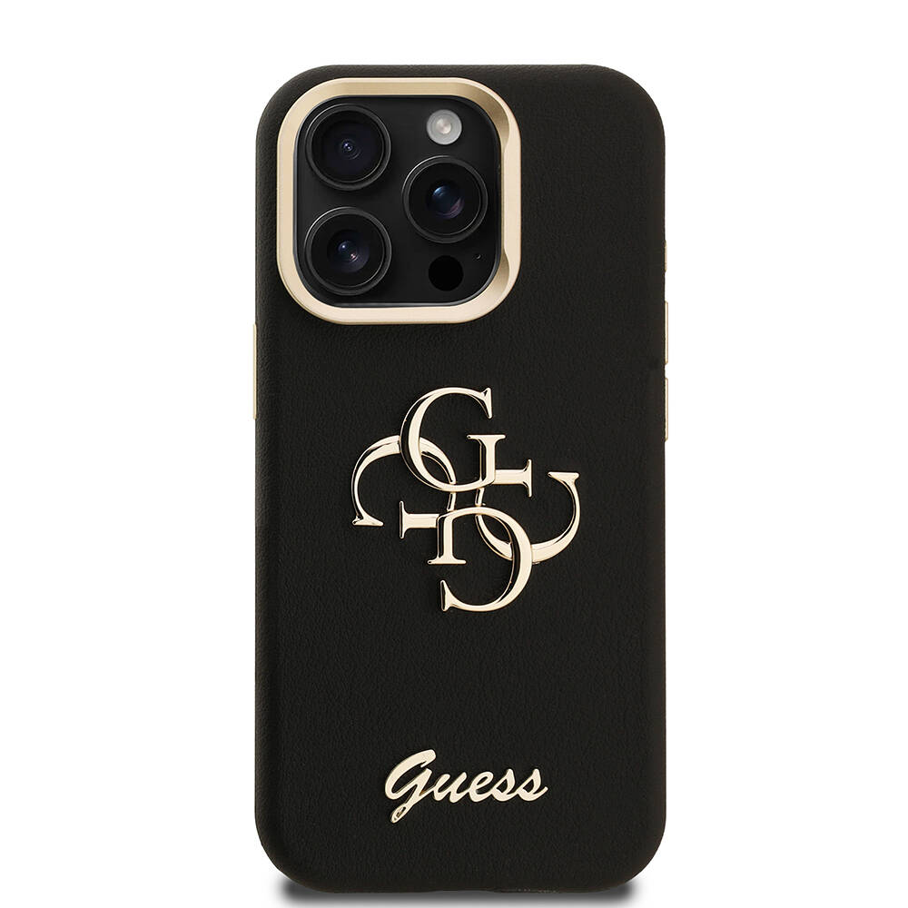 Apple iPhone 15 Pro Max Kılıf Guess Orjinal Lisanslı Grained Yazı Logolu Kamera Standlı Kapak - 14