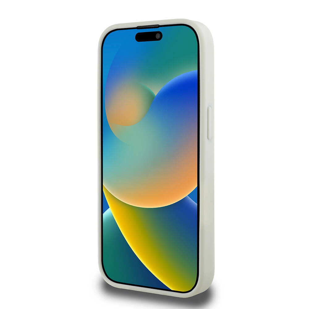 Apple iPhone 15 Pro Max Kılıf Guess Orjinal Lisanslı M-safe Şarj Özellikli Sıcak Baskılı Üçgen Logolu PU Deri Peony Kapak - 4