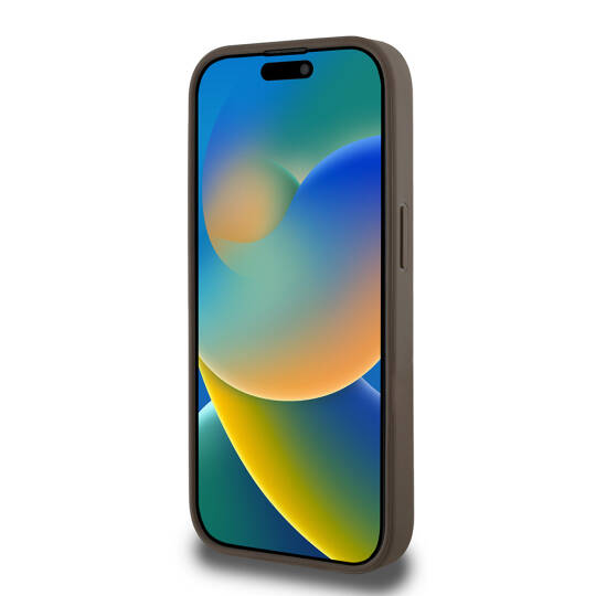 Apple iPhone 15 Pro Max Kılıf Guess Orjinal Lisanslı M-safe Şarj Özellikli Sıcak Baskılı Üçgen Logolu PU Deri Peony Kapak - 18