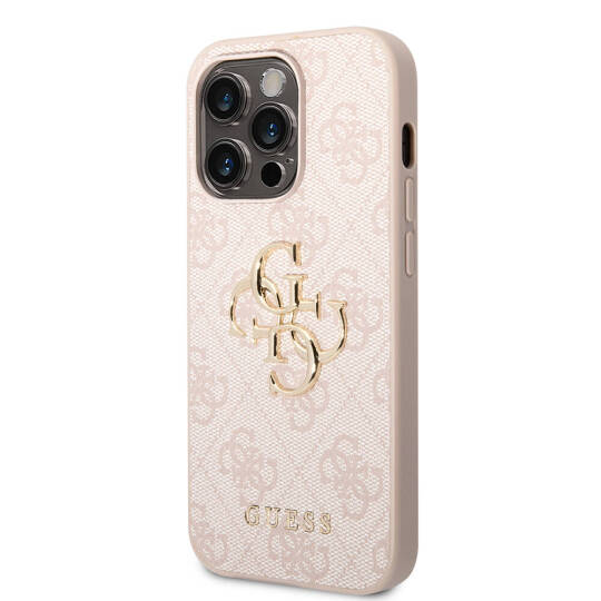 Apple iPhone 15 Pro Max Kılıf Guess Orjinal Lisanslı PU Deri Yazı ve 4G Metal Logolu Desenli Kapak - 16