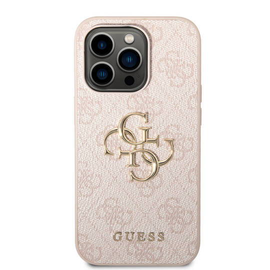 Apple iPhone 15 Pro Max Kılıf Guess Orjinal Lisanslı PU Deri Yazı ve 4G Metal Logolu Desenli Kapak - 17