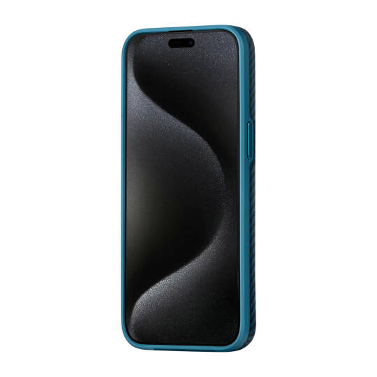 Apple iPhone 15 Pro Max Kılıf M-safe Şarj Özellikli 1500D Aramid Karbon Fiber Pitaka Military-Grade Classic Serisi Black-Grey Twill Kapak - 20