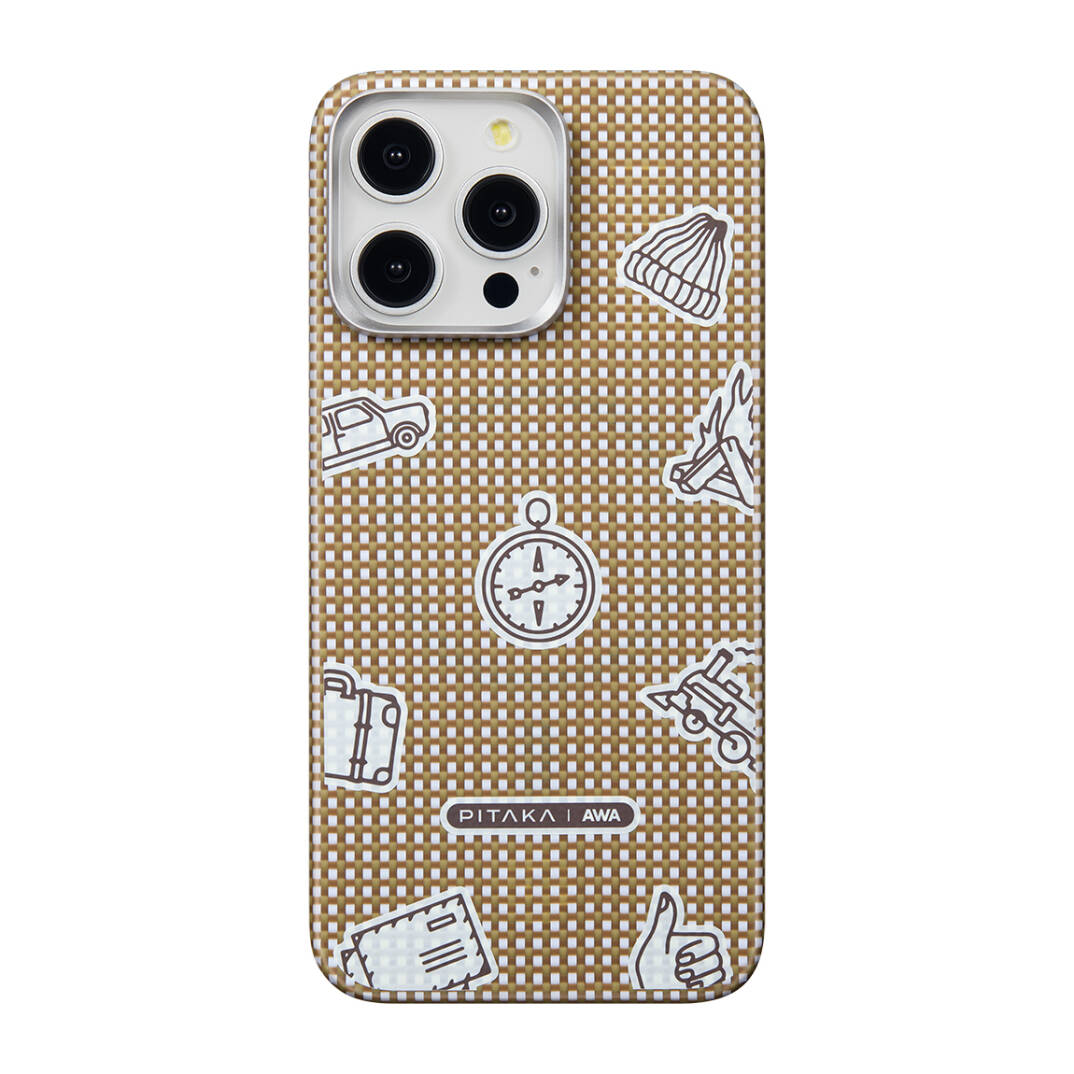 Apple iPhone 15 Pro Max Kılıf M-safe Şarj Özellikli Awa Tasarımlı 1500D Aramid Karbon Fiber Pitaka Ultra-Slim Classic Serisi Canyon Kapak - 3