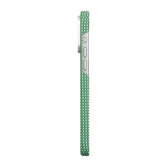 Apple iPhone 15 Pro Max Kılıf M-safe Şarj Özellikli Awa Tasarımlı 1500D Aramid Karbon Fiber Pitaka Ultra-Slim Classic Serisi Forest Kapak - 4