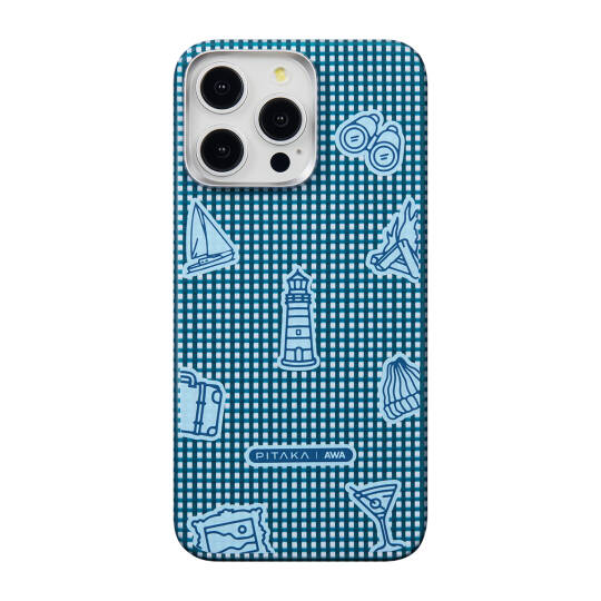 Apple iPhone 15 Pro Max Kılıf M-safe Şarj Özellikli Awa Tasarımlı 1500D Aramid Karbon Fiber Pitaka Ultra-Slim Classic Serisi Ocean Kapak - 3