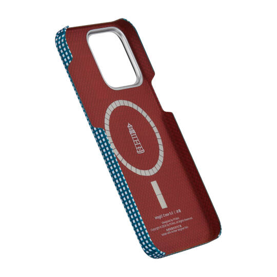 Apple iPhone 15 Pro Max Kılıf M-safe Şarj Özellikli Awa Tasarımlı 1500D Aramid Karbon Fiber Pitaka Ultra-Slim Classic Serisi Ocean Kapak - 6