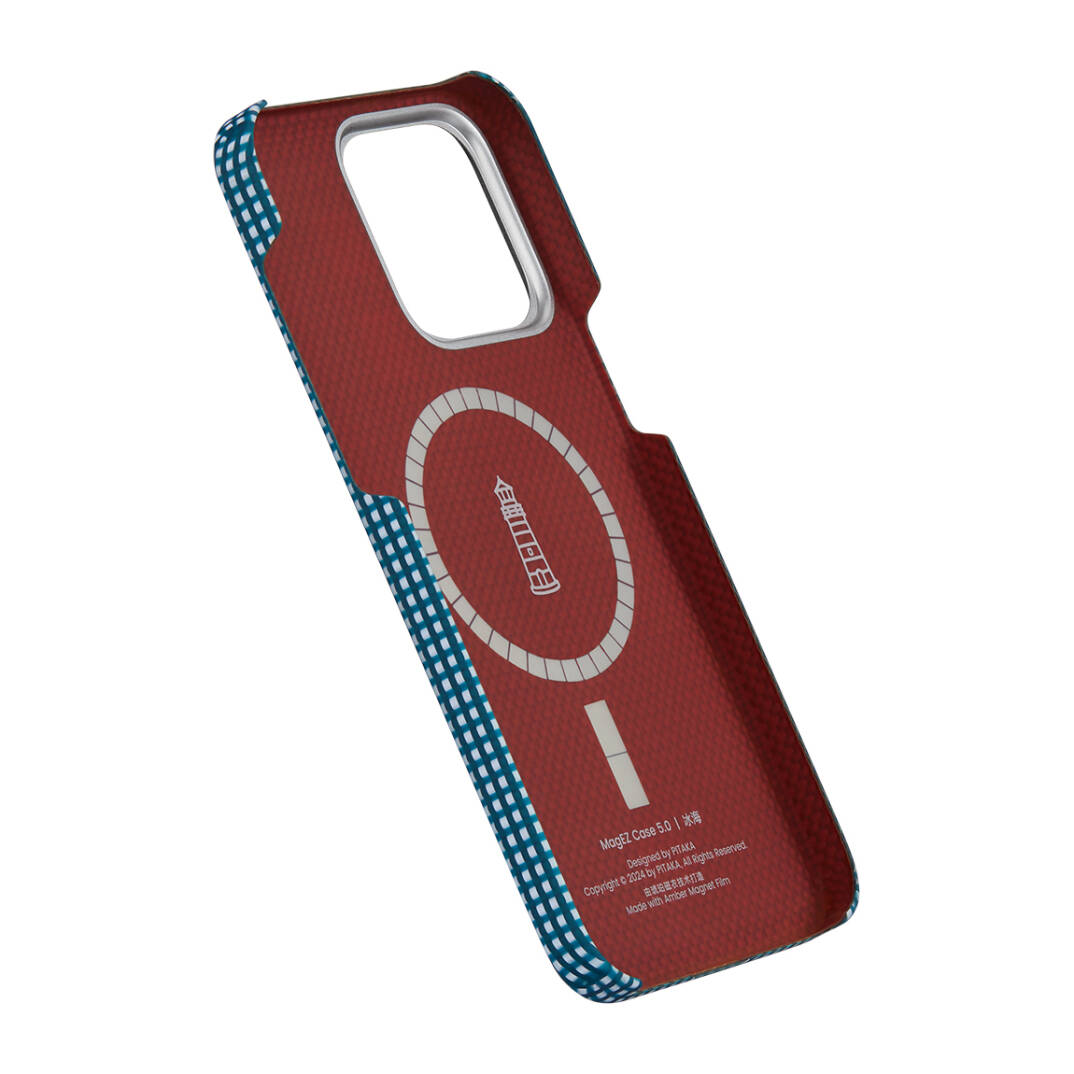 Apple iPhone 15 Pro Max Kılıf M-safe Şarj Özellikli Awa Tasarımlı 1500D Aramid Karbon Fiber Pitaka Ultra-Slim Classic Serisi Ocean Kapak - 6