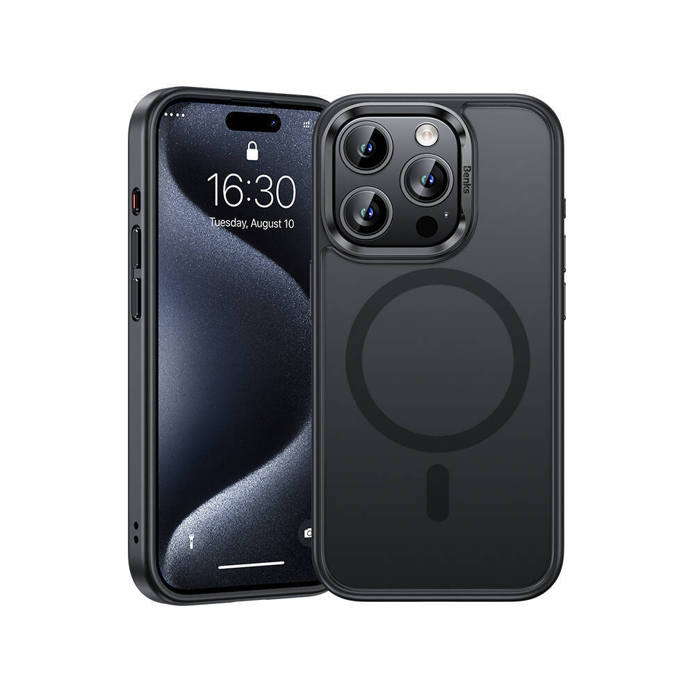 Apple iPhone 15 Pro Max Kılıf M-safe Şarj Özellikli Benks Mist Protective Kapak - 1
