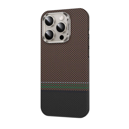 Apple iPhone 15 Pro Max Kılıf M-safe Şarj Özellikli Karbon Fiber Tasarımlı Benks Prestige ArmorPro Kevlar Kapak - 4
