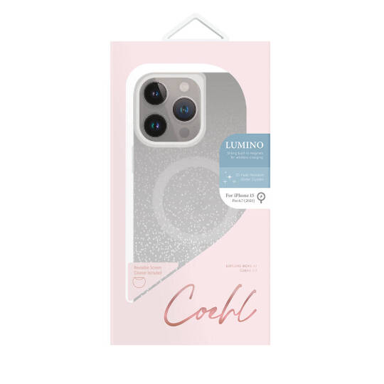 Apple iPhone 15 Pro Max Kılıf M-safe Şarj Özellikli Simli Arka Yüzey Coehl Lumino Kapak - 4