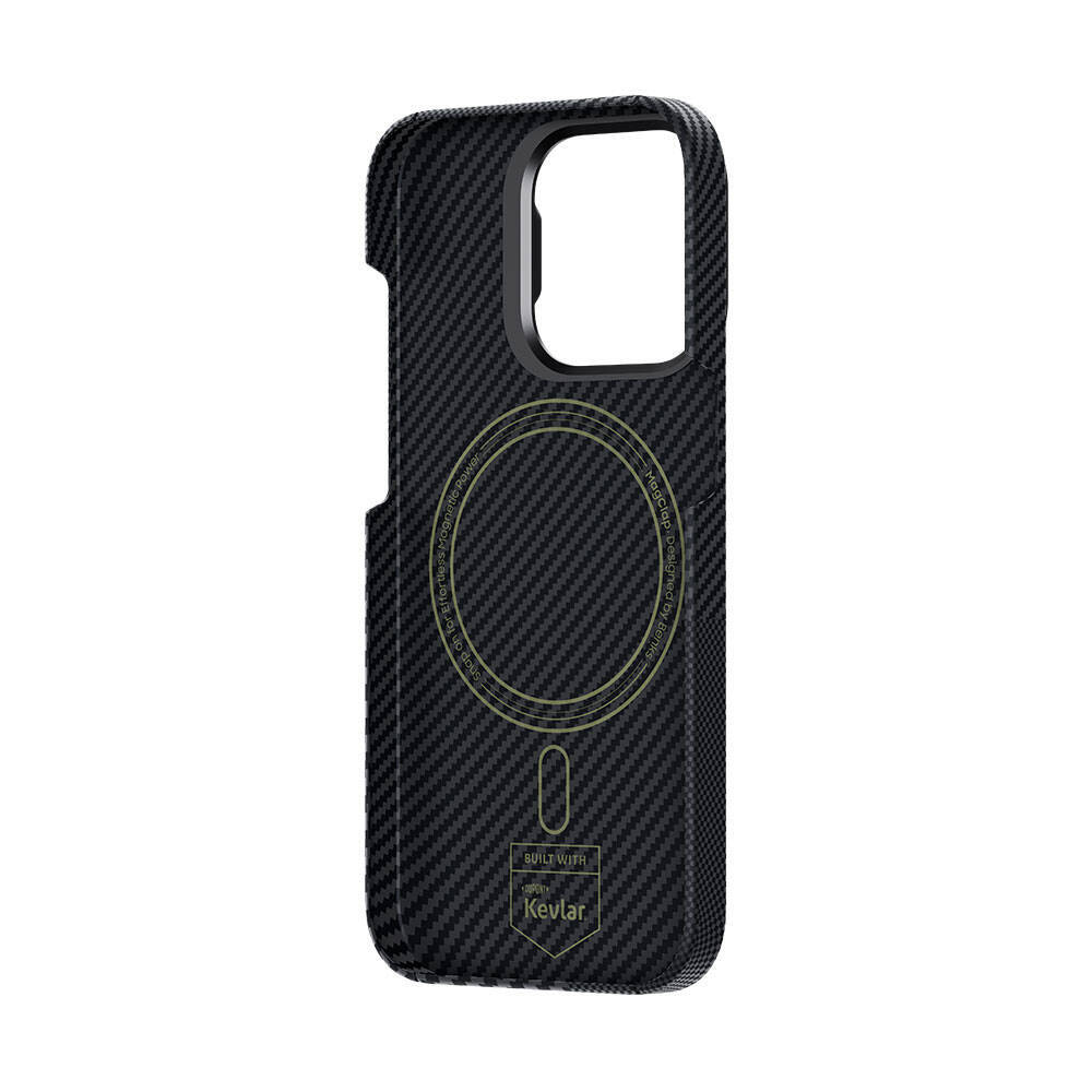 Apple iPhone 15 Pro Max M-safe Şarj Özellikli Karbon Fiber Benks Montage ArmorAir Kevlar Kapak - 5