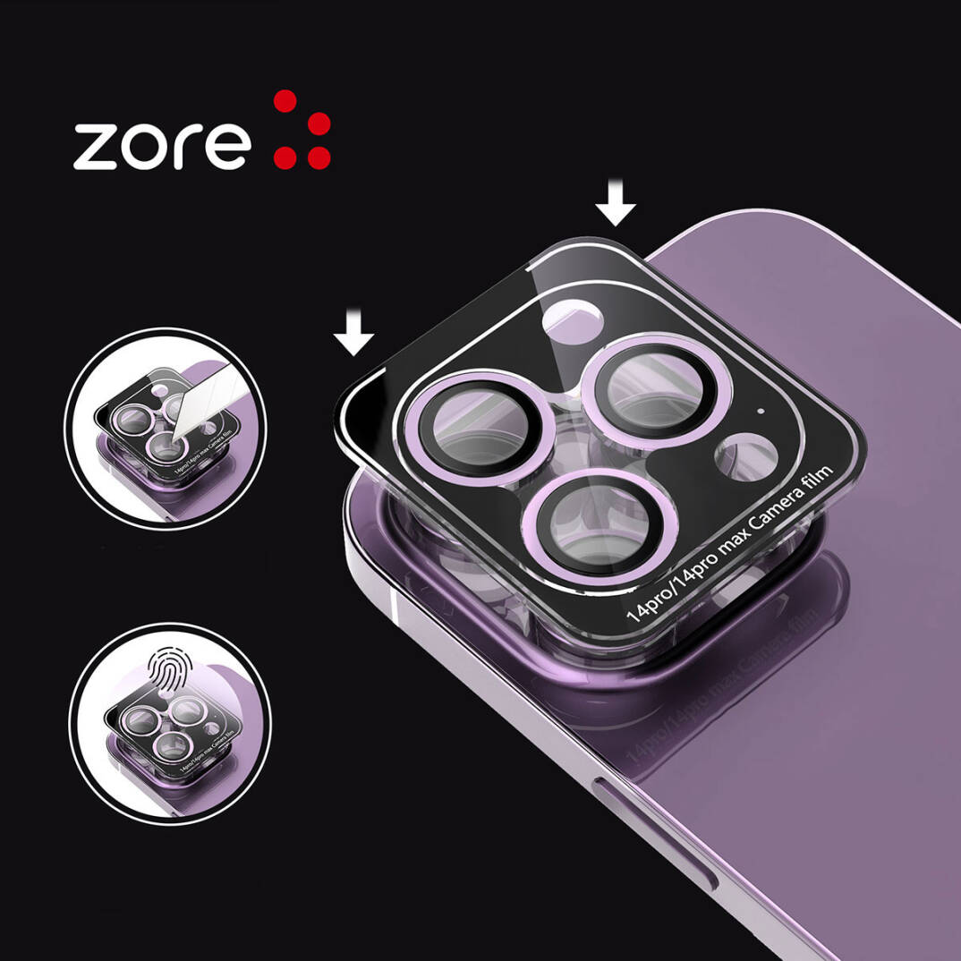 Apple iPhone 15 Pro Zore CL-12 Premium Safir Parmak İzi Bırakmayan Anti-Reflective Kamera Lens Koruyucu - 4