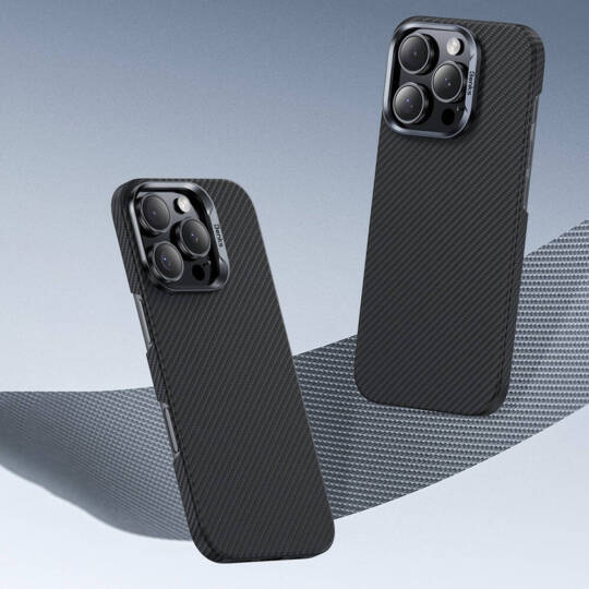 Apple iPhone 16 Kılıf Benks M-safe Şarj Özellikli Magnetik ArmorAir 600D Kevlar Karbon Fiber Kapak - 9