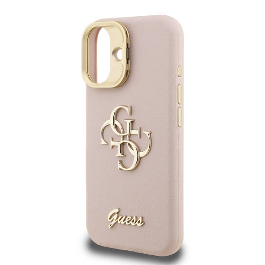 Apple iPhone 16 Kılıf Guess Orjinal Lisanslı Grained Yazı Logolu Kamera Standlı Kapak - 10