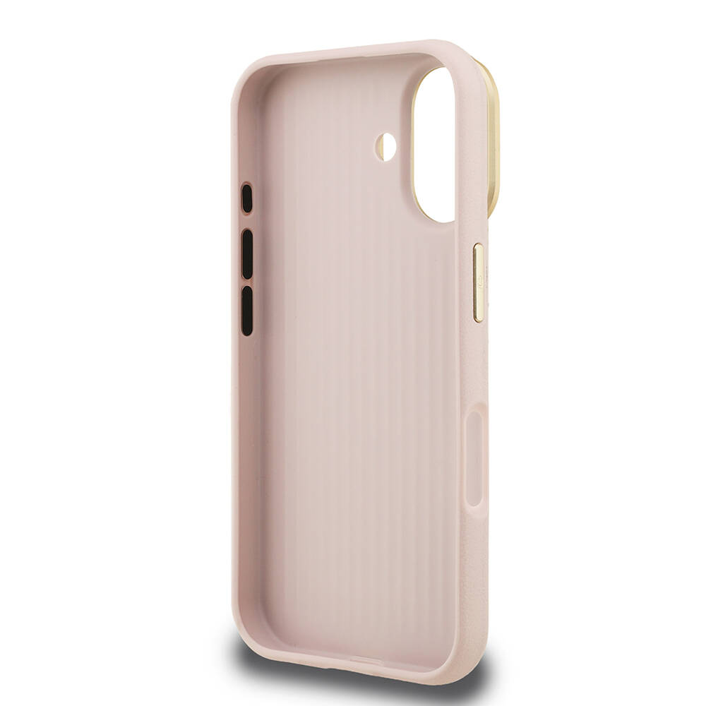 Apple iPhone 16 Kılıf Guess Orjinal Lisanslı Grained Yazı Logolu Kamera Standlı Kapak - 11