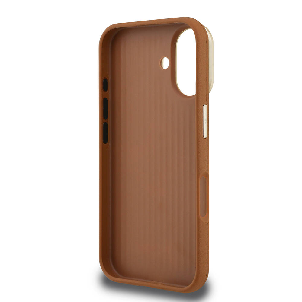 Apple iPhone 16 Kılıf Guess Orjinal Lisanslı Grained Yazı Logolu Kamera Standlı Kapak - 18
