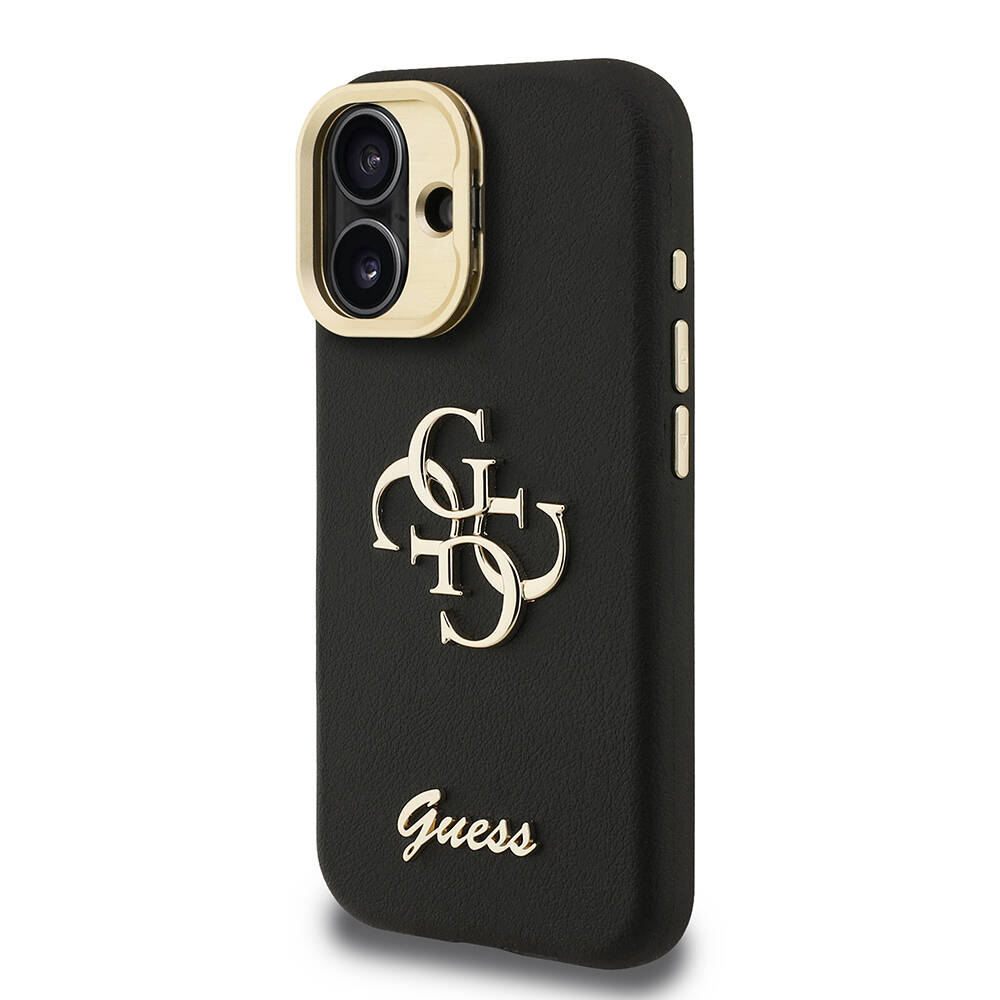Apple iPhone 16 Kılıf Guess Orjinal Lisanslı Grained Yazı Logolu Kamera Standlı Kapak - 20