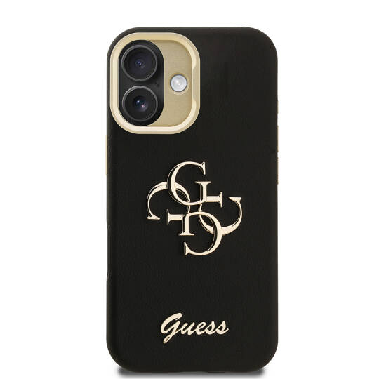 Apple iPhone 16 Kılıf Guess Orjinal Lisanslı Grained Yazı Logolu Kamera Standlı Kapak - 21