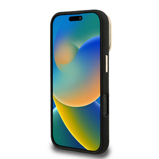 Apple iPhone 16 Kılıf Guess Orjinal Lisanslı Grained Yazı Logolu Kamera Standlı Kapak - 23