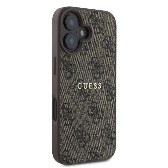 Apple iPhone 16 Kılıf Guess Orjinal Lisanslı M-safe Şarj Özellikli 4G Desenli Yazı Logolu Kapak - 5
