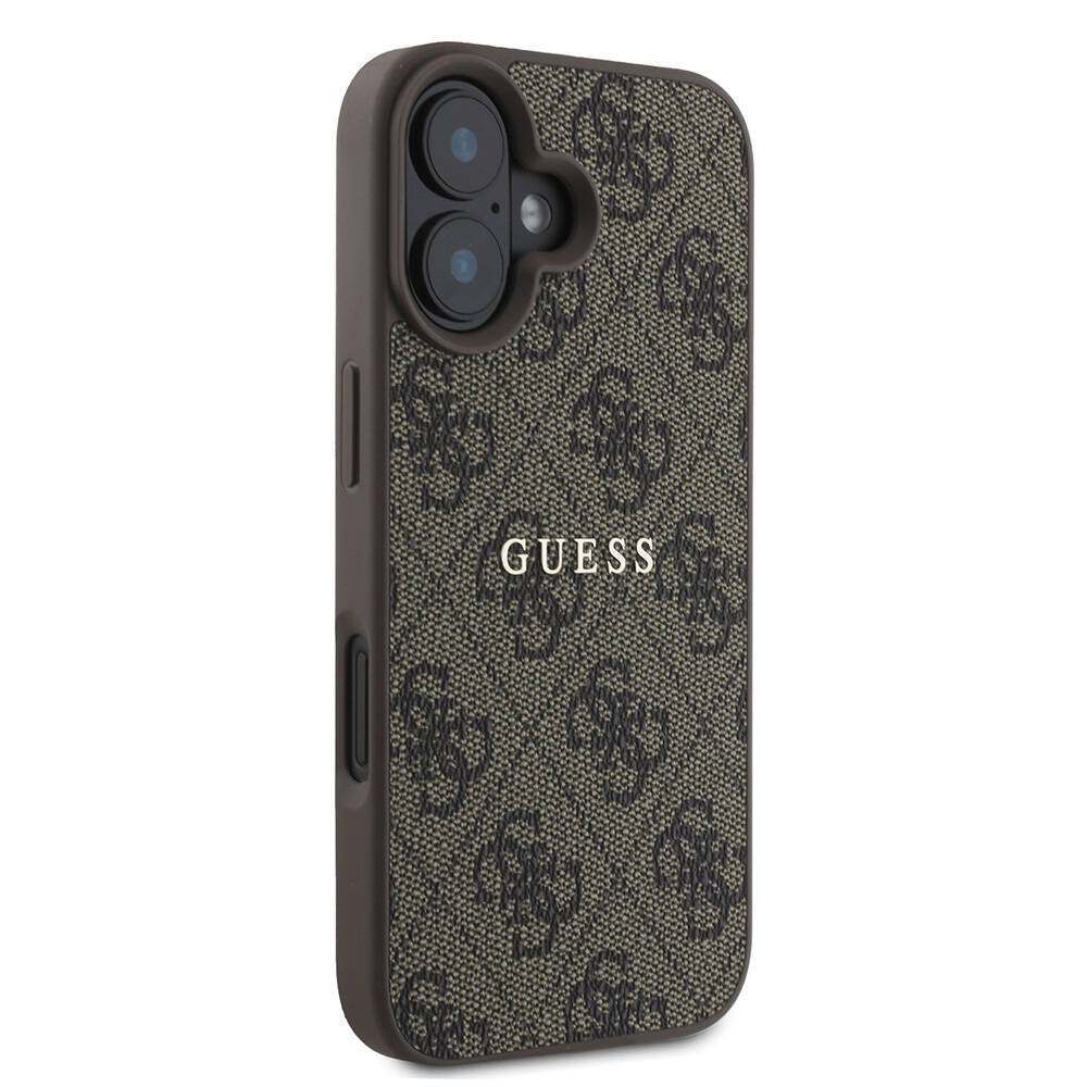 Apple iPhone 16 Kılıf Guess Orjinal Lisanslı M-safe Şarj Özellikli 4G Desenli Yazı Logolu Kapak - 5