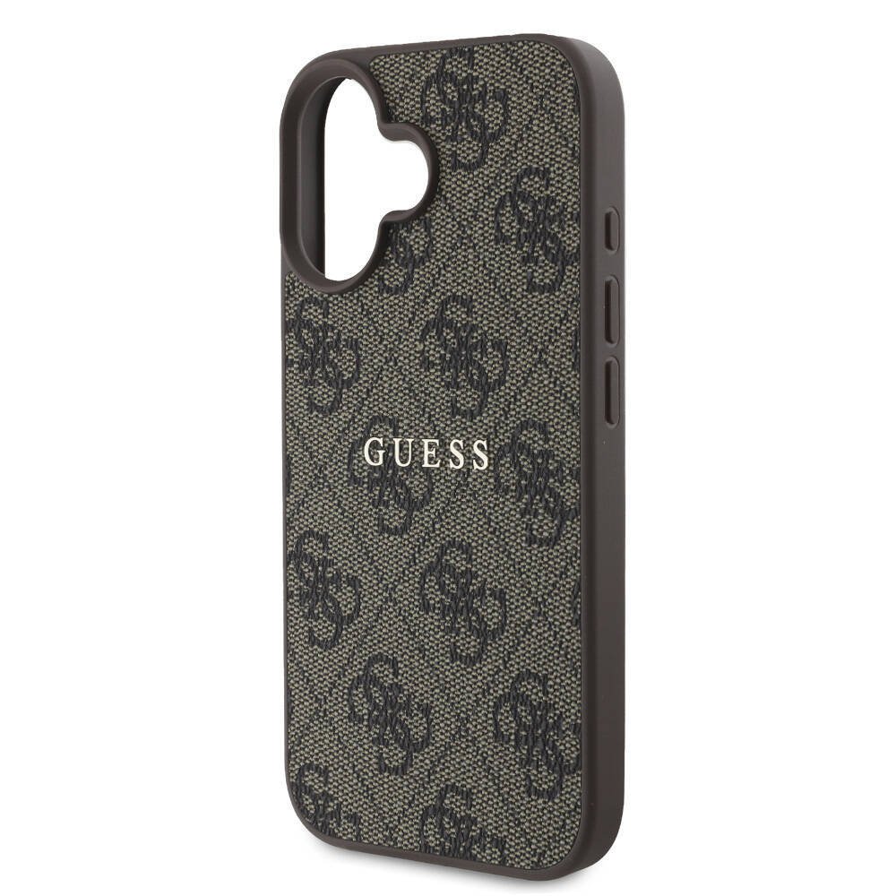 Apple iPhone 16 Kılıf Guess Orjinal Lisanslı M-safe Şarj Özellikli 4G Desenli Yazı Logolu Kapak - 7