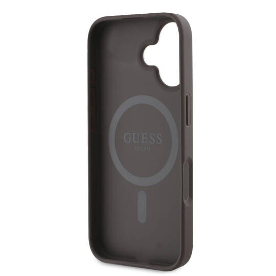 Apple iPhone 16 Kılıf Guess Orjinal Lisanslı M-safe Şarj Özellikli 4G Desenli Yazı Logolu Kapak - 8