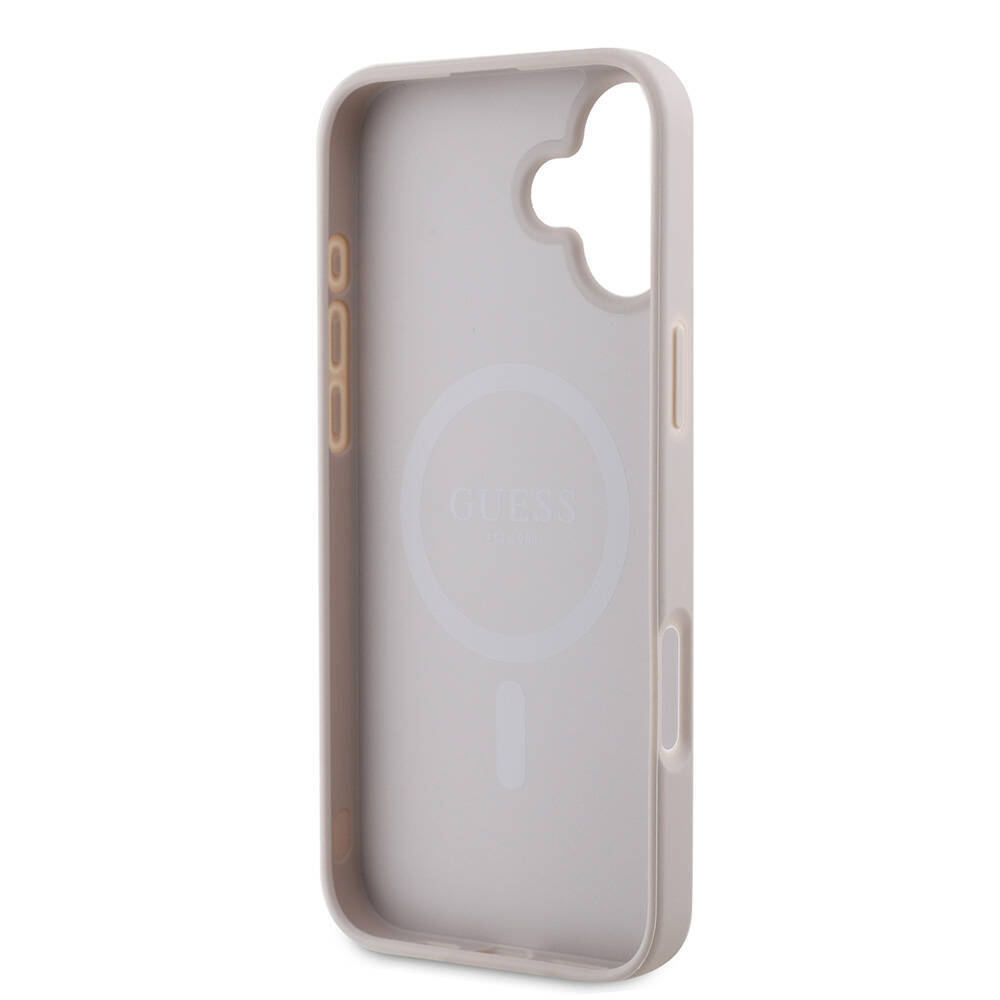 Apple iPhone 16 Kılıf Guess Orjinal Lisanslı M-safe Şarj Özellikli 4G Desenli Yazı Logolu Kapak - 15