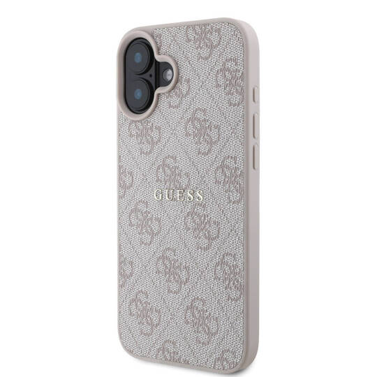 Apple iPhone 16 Kılıf Guess Orjinal Lisanslı M-safe Şarj Özellikli 4G Desenli Yazı Logolu Kapak - 16