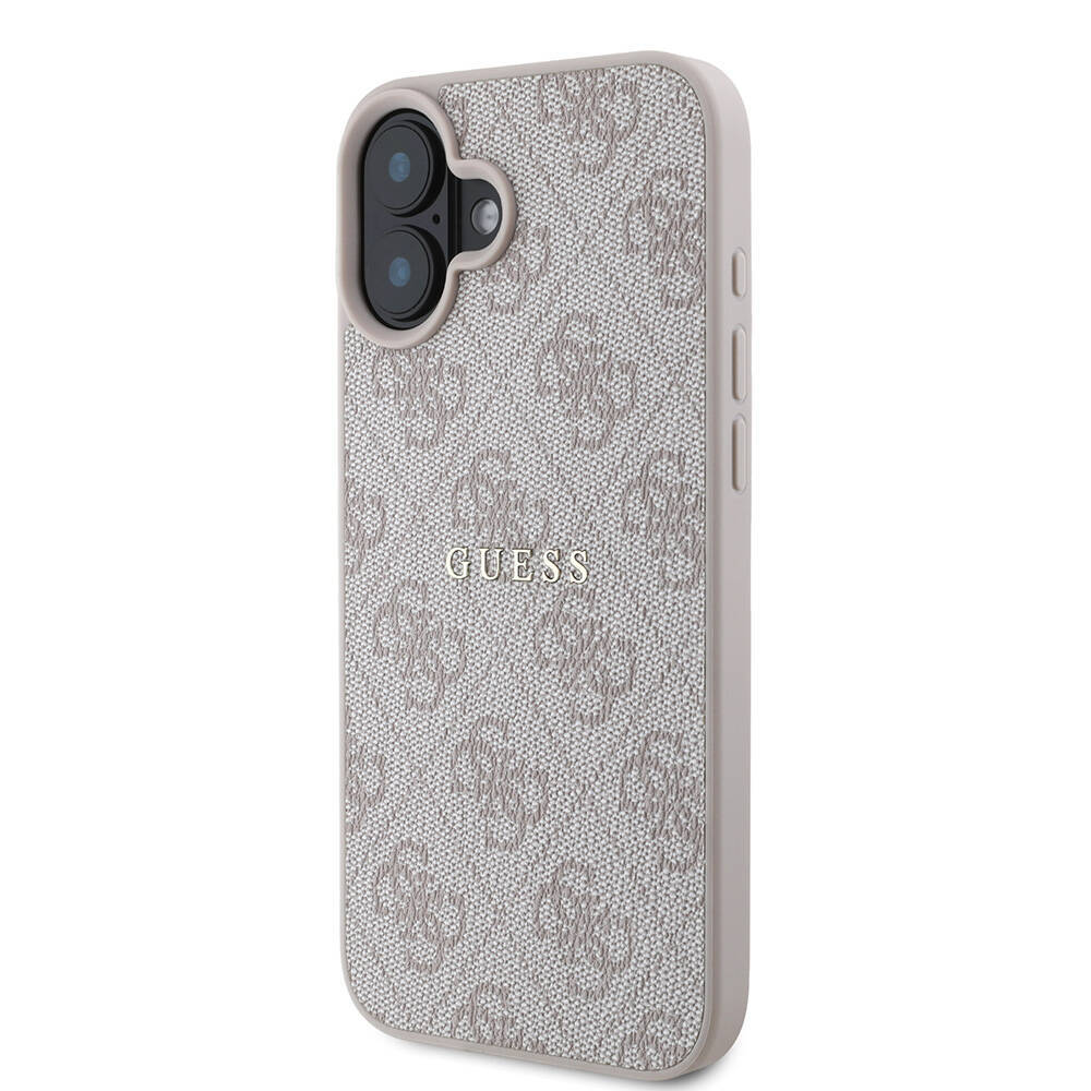 Apple iPhone 16 Kılıf Guess Orjinal Lisanslı M-safe Şarj Özellikli 4G Desenli Yazı Logolu Kapak - 16