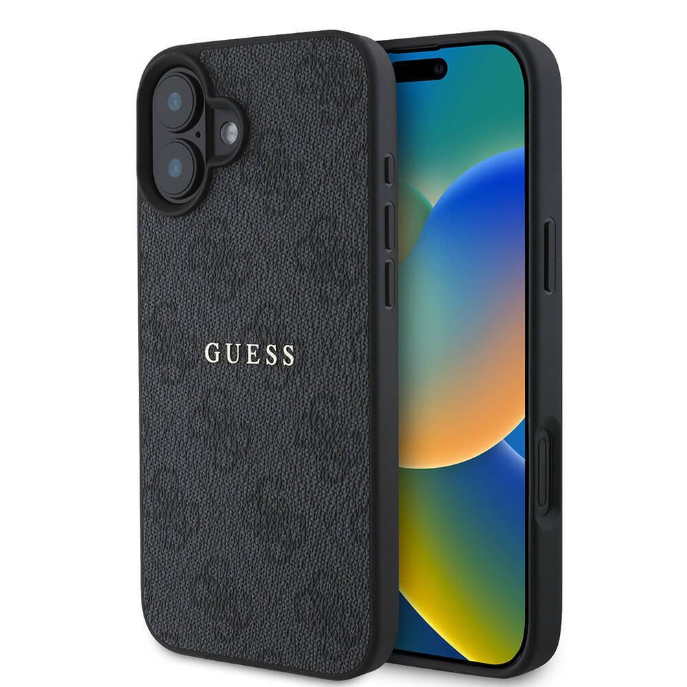 Apple iPhone 16 Kılıf Guess Orjinal Lisanslı M-safe Şarj Özellikli 4G Desenli Yazı Logolu Kapak - 1