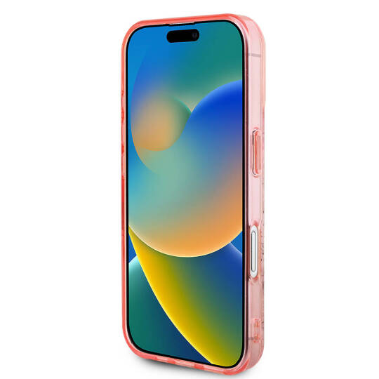 Apple iPhone 16 Kılıf Guess Orjinal Lisanslı M-safe Şarj Özellikli IML Baskılı Yazı Logolu Flower Tonal Circle Kapak - 14