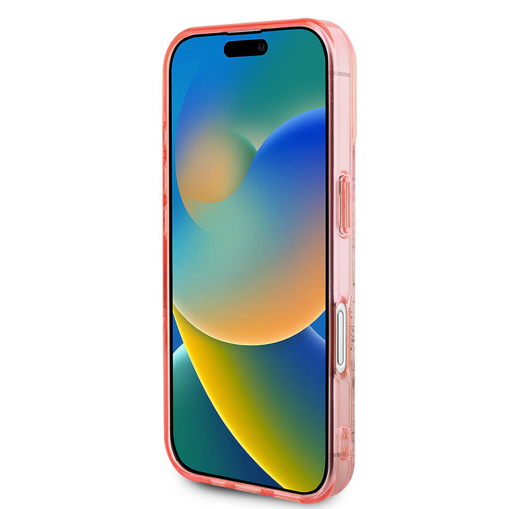 Apple iPhone 16 Kılıf Guess Orjinal Lisanslı M-safe Şarj Özellikli IML Baskılı Yazı Logolu Flower Tonal Circle Kapak - 14